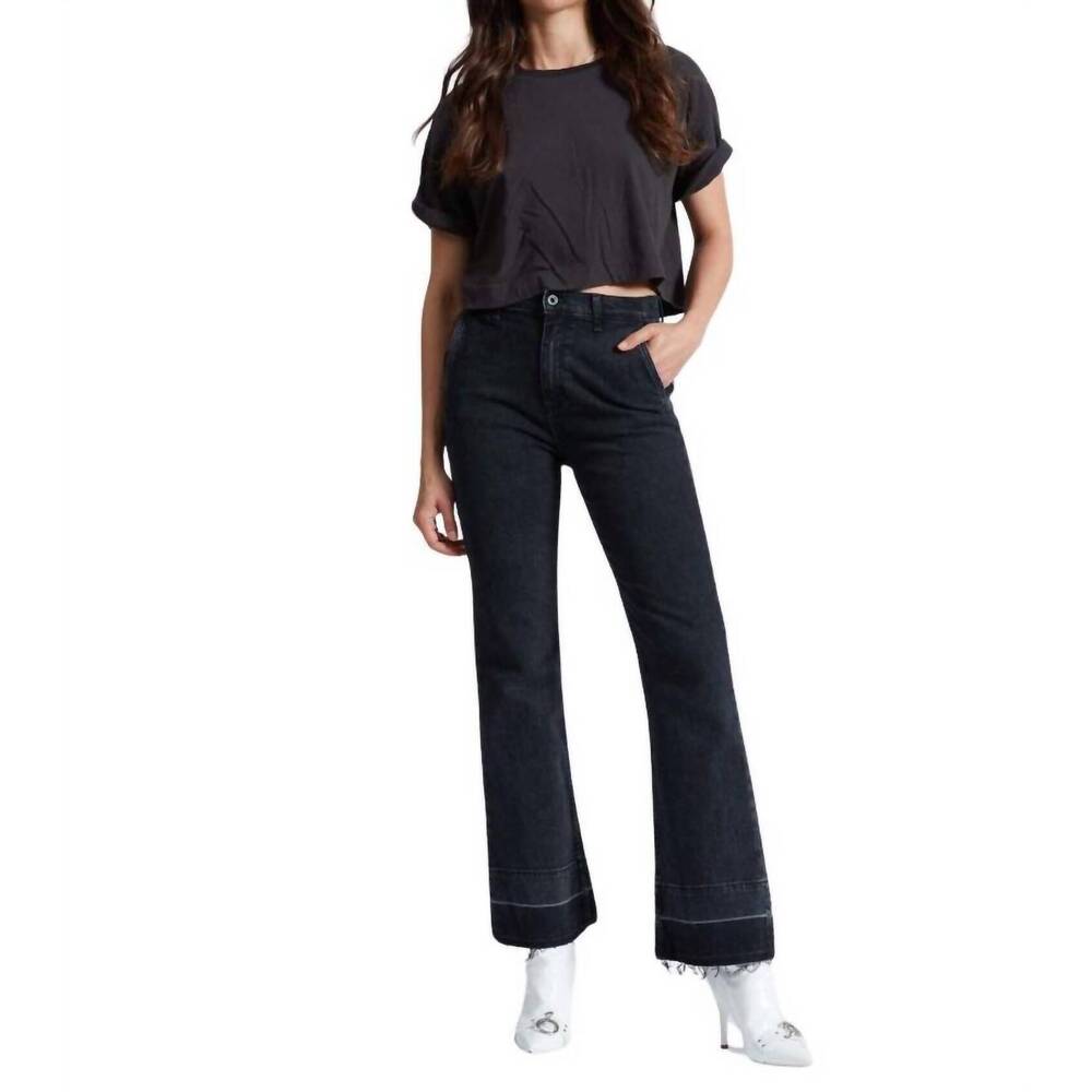 NEW ASKK NY high rise cropped trouser in stone